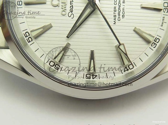 0307 Aqua Terra 150M SS VSF 1:1 Best Edition White Textured Dial Silver Markers on SS Bracelet A8500 Super Clone Chic 8041